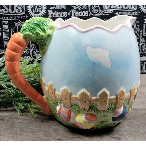 GKA Collectors Easter Bunny Egg Hunt Water Juice Serving Pitcher - Picture 5 of 16